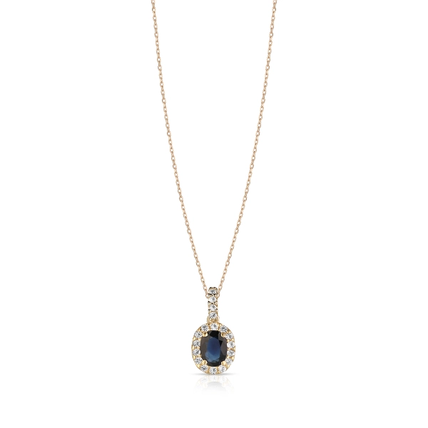 Aranymedál zafírral és fehér topázzal