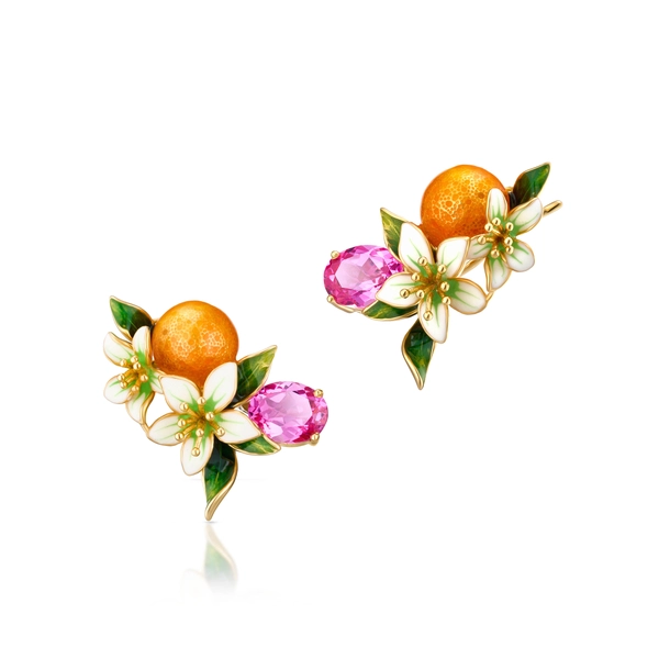 Flowers Citrus ezüst fülbevaló