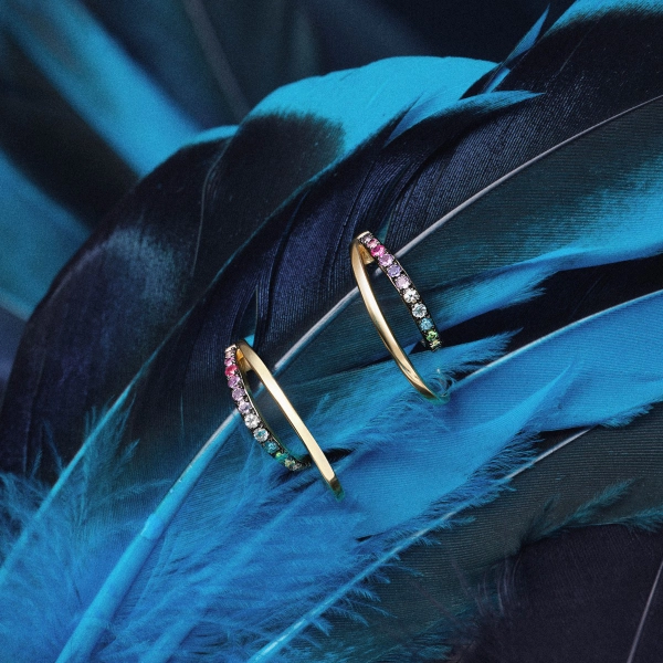 Prelude Paradise Birds arany fülbevaló