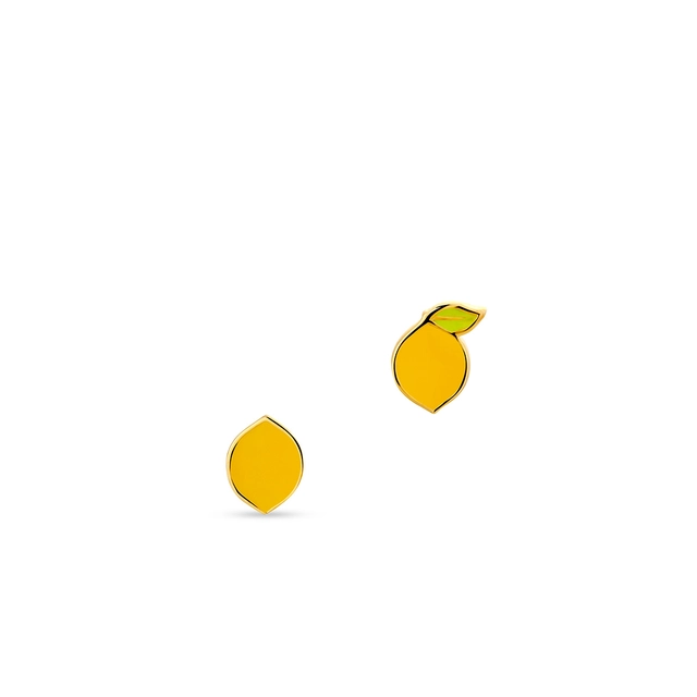 Ezüst fülbevaló citrus motívummal