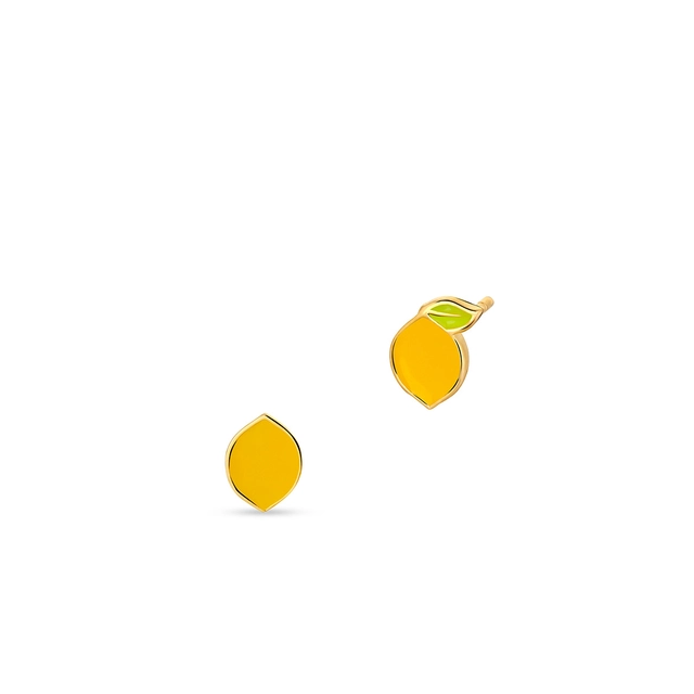 Ezüst fülbevaló citrus motívummal