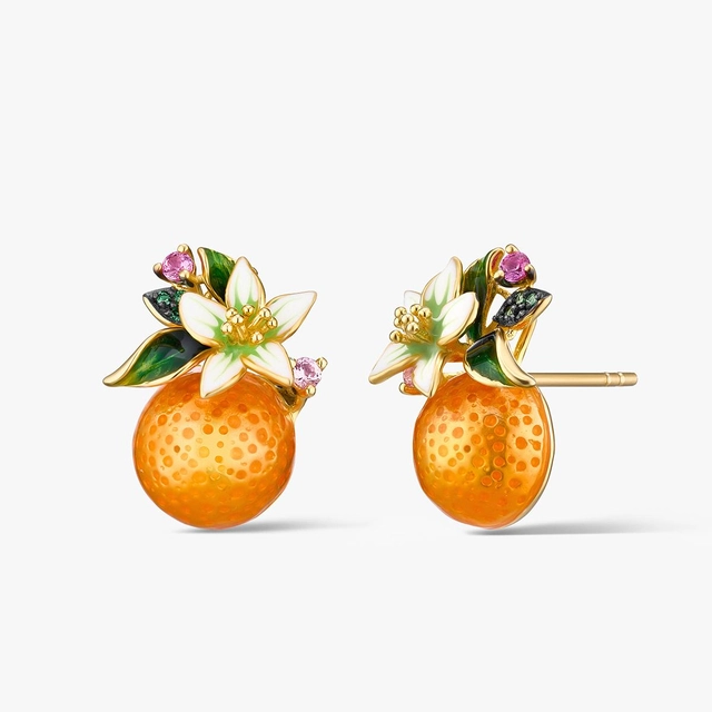 Flowers Citrus ezüst fülbevaló