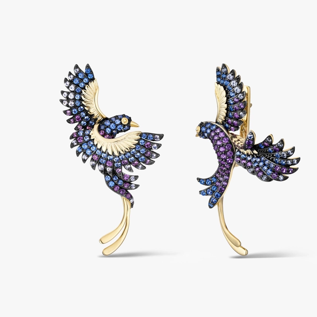 Prelude Paradise Birds ezüst fülbevaló