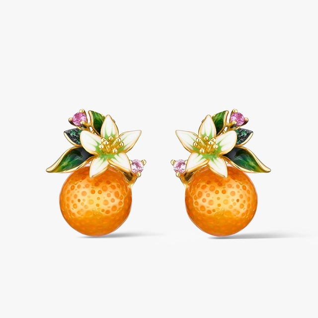 Flowers Citrus ezüst fülbevaló